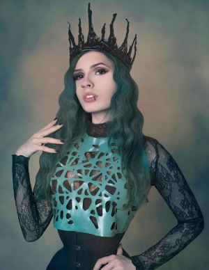 Mesh Latex Alexa Crop Top